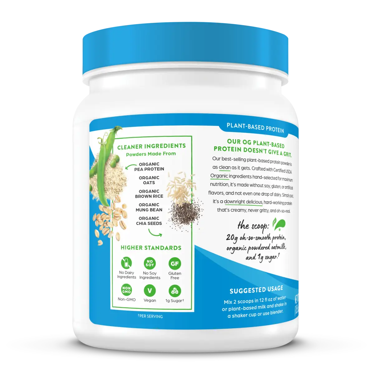 Organic Protein™ + Oatmilk Plant Based Protein Powder - Vanilla - Image 3