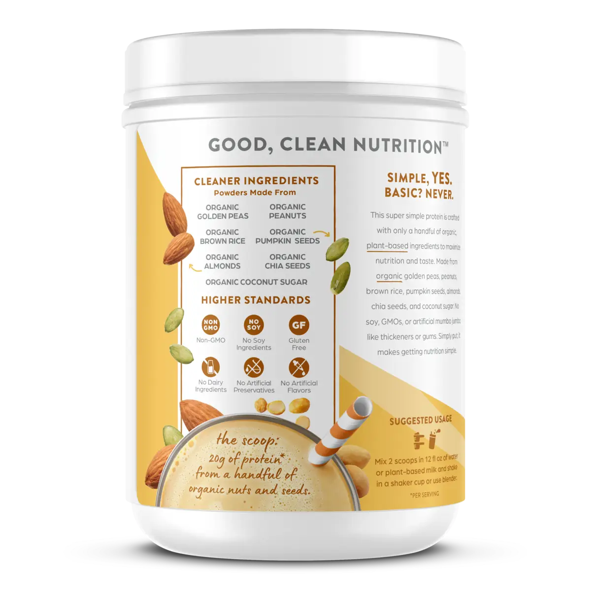Simple Organic Plant-Based Protein Powder - Peanut Butter - Image 3